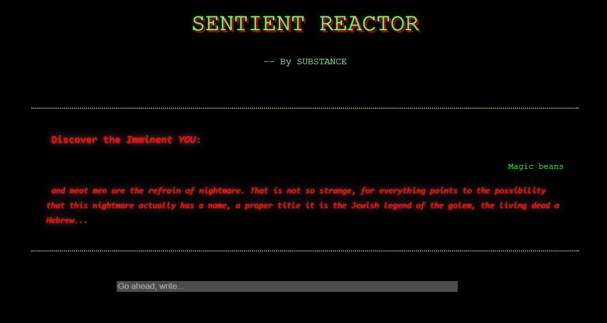 Sentient Reactor &mdash; screenshot